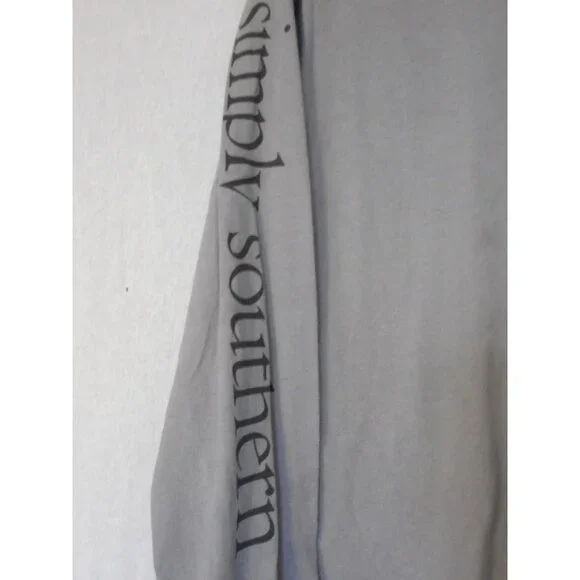 Simply Southern Grey Graphic Tee T-Shirt cotton Sz S Lighthouse Long sleeve - Picture 4 of 6